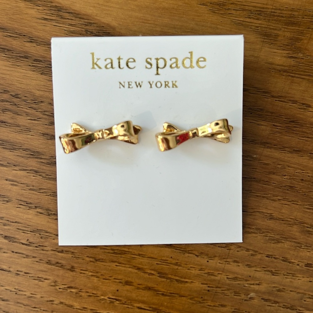 Kate Spade gold bow earrings